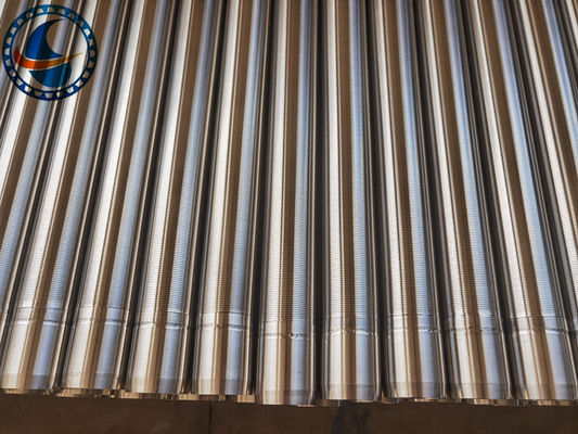 SS 316L Oil Sand Control Wire Wrapped Screen Pipe With 2.28*3.56mm V Shaped Wire Shape And Polished Surface