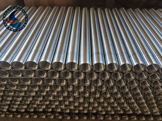 SS 316L तेल रेत नियंत्रण वायर रैप्ड स्क्रीन पाइप जिसमें 2.28*3.56mm V आकार का वायर आकार और पॉलिश सतह है